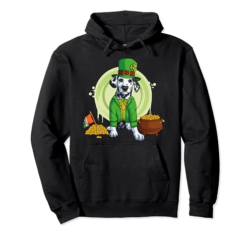Dalmatian Dog Leprechaun Hat Irish Flag | St Patricks Day Sudadera con Capucha