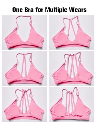 Image of YEOREO CoreFlex Sports Bras for Women Padded Strappy Open Back Workout Top | Light Impact Criss Cross Bra Yoga Gym Crop Top