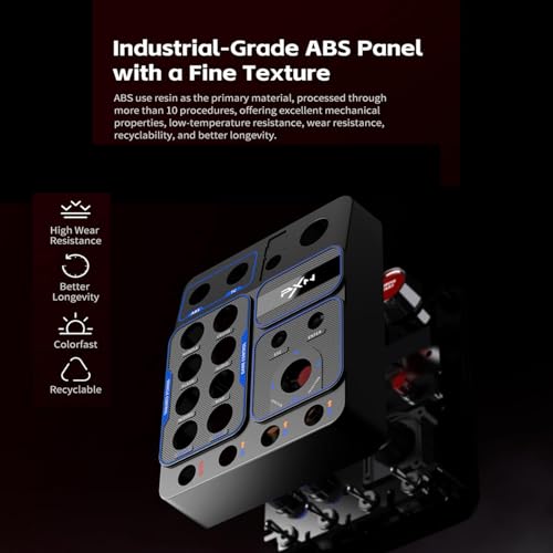Image of Multi-functional Sim Racing Button Box for Windows PC, PXN CB1 USB PC Racing Simulator Instrument Center Control Button Box with 30 Programmable Buttons and Adjustable RGB Lighting for Truck ETS2 Hub