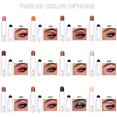 Timipoo Cream Eye Shadow Stick, Eye Shadow Pen, Matte And Shimmer Eye Makeup Stick, Long-Lasting Waterproof Eye Shadow Fluorescent Stick Makeup (09#) #TOP1