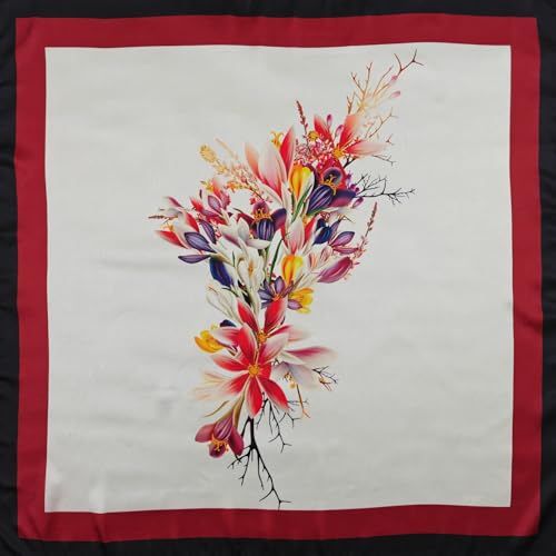 Image of Satin Silk Small Square Scarf for Women, Printed Soft and Comfy Neck Head Tie Scarf Bandana