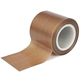 BXHYNOI 2 Inch PTFE Teflon Tape Roll, 33 FT x 0.18mm Thick, High Temp Heat Resistant Non-Stick Fiberglass Tape, Wide Adhesive Tape for Heat Sealer, Heat Press, Sublimation & Industrial Use