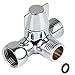 Produktbild Ventil Umschalter, G1/2" Umschaltventil, Duschumstellventil, Duschkopf-Umschaltventil, 3-Wege Messing T Adapterventil für Handbrause, WC, Bidet, Dusche, Küche, Bad, Waschbecken (Silber)