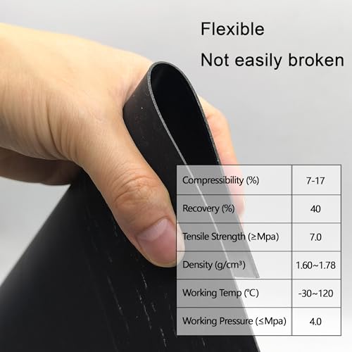 Image of Gasket Making Material Paper Sheet High Temp Pressure Chemical Grade for Gasoline Diesel Oil Air Compressor DIY Rebuild Sealing (1207, 3 Pcs, Black, Non Asbestos)