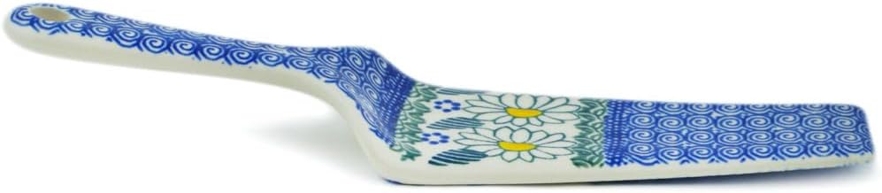 Authentic Polish Pottery Pie and Cake Server in Crazy Daisy Design Handmade in Bolesławiec Poland by Ceramika Artystyczna + Certificate of Authenticity