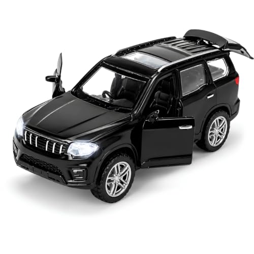 Image of S-Corpio Die-Cast 1:36 Scale Toy Car | Pull Back Action | Openable Doors | Lights & Sound Effects | Detailed Interior | Rubber Tyres | Metal Body Vehicle for Kids (Multi-Color)