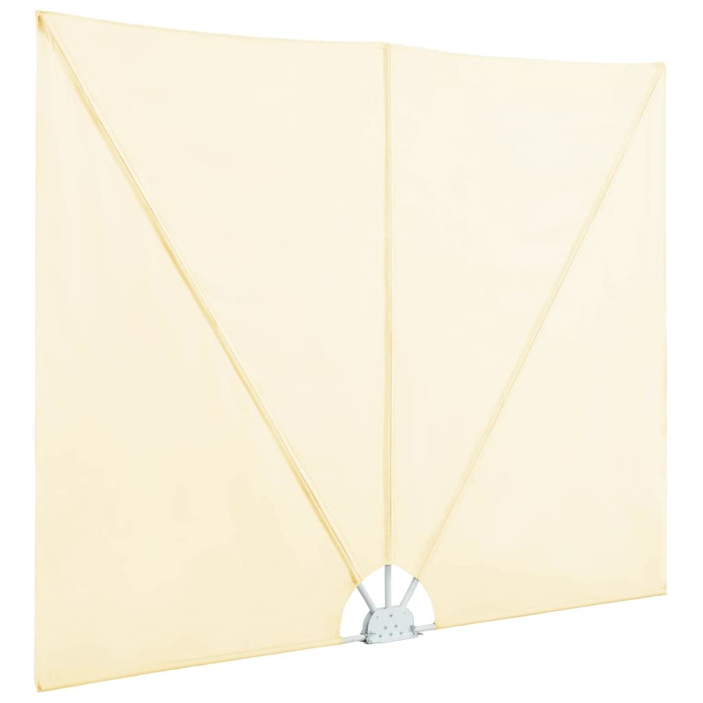 Auvent Latéral Pliable de Terrasse 240 x 160 cm, Paravent de Balcon Rétractable en Polyester et Cadre en Acier, Brise-Vue Extérieur pour Jardin et Patio, Crème