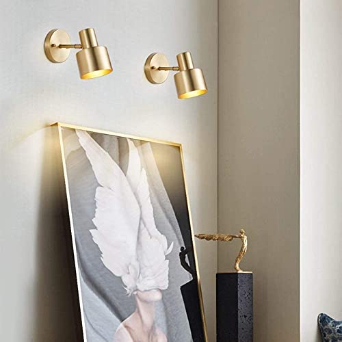 Aplique de pared de latón para dormitorio con ángulo ajustable WQHPLMD 6