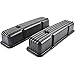 JEGS Black Finned Valve Covers | For 1958-1986 Small Block Chevy | Use with Stamped Steel & Aluminum Roller Rocker Arms | 3-11/16" Tall Design | Baffled | Aluminum | Finned Top