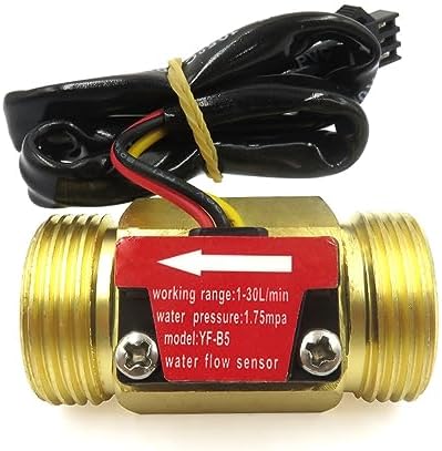 G3/4" Male Thread Brass Water Flow Sensor Switch Hall Effect Liquid Flowmeter Fluidmeter Counter BSP 1-30L/Min（50mm in Total Length）