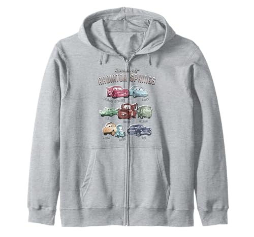 Disney Pixar Cars Cast Of Radiator Springs Zip Hoodie veste à capuche enfants et adultes