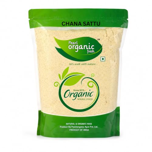 Image of Pearl Organic Fresh Chana Sattu Powder 500g | Roasted Gram Flour | High Protein & Fiber | Traditional Bihar Sattu Drink Mix | Natural Energy Booster | Healthy Summer Drink | No Preservatives | Vegan