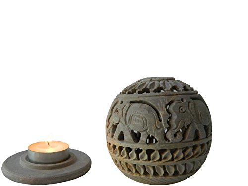 Lampada a candela 9 cm in pietra ollare lanterna