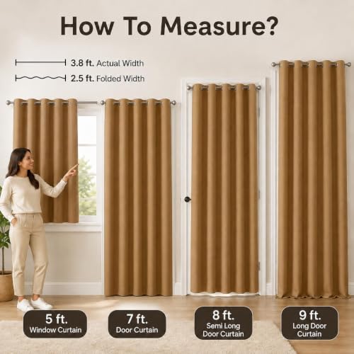 Image of Blackout 9 feet Long Curtains Set of 1 with Tie Back, parda 9 feet Long, Foil Printed Curtain for Living Room, Bedroom, 80-85% Blackout, Perfect for Home Decor (9 Feet, Magnolia Mist)