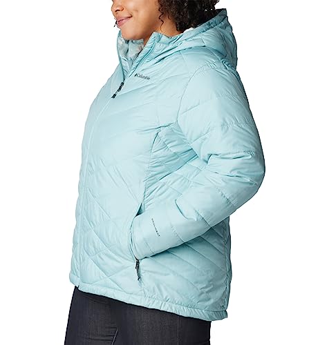 Columbia Jaqueta feminina com capuz Heavenly, Aqua Haze, 2X Plus size