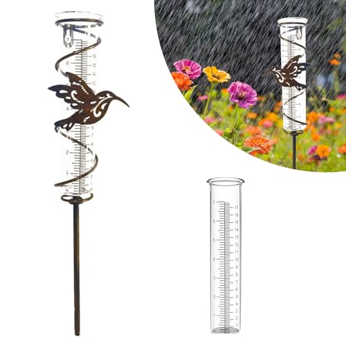 HOMURY Garten Regenmesser Glas Niederschlagsmesser Regenmesswerkzeuge...