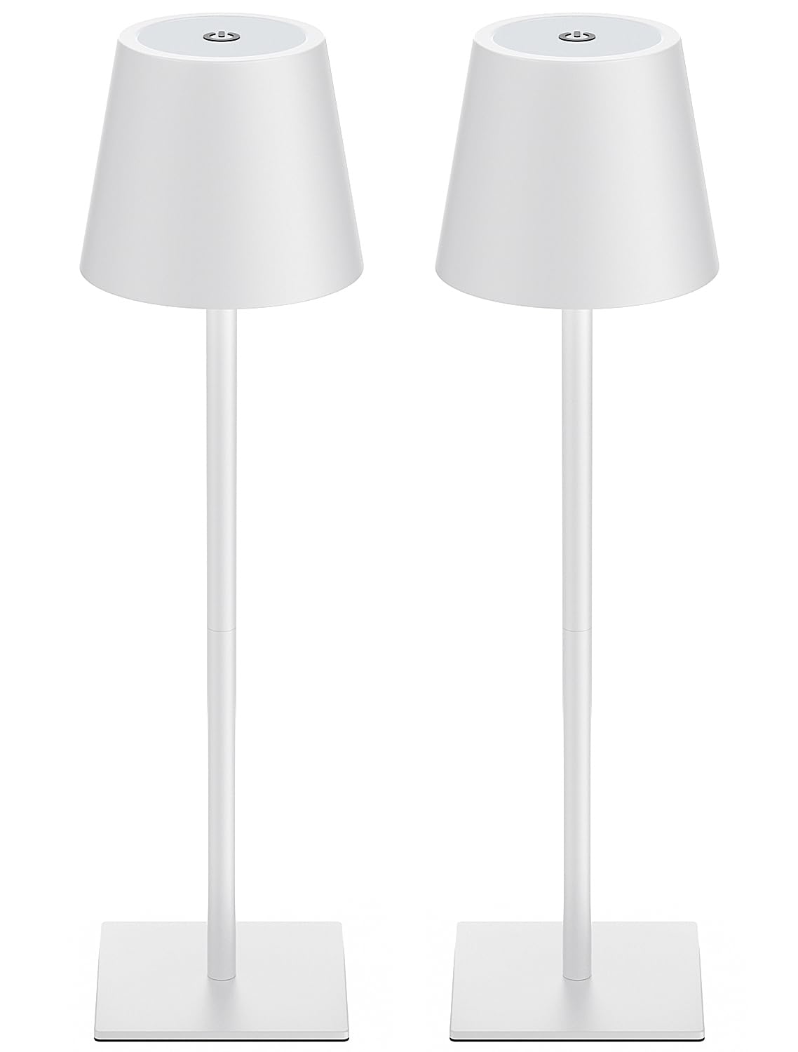 Kakanuo White Gold Cordless Rechargeable Table Lamp 5000mAh Battery Operated Lamps, 3 Colors Stepless Dimming Touch Lamp for Living Room, Kitchen Counter, Dining, Outdoor Patio, 2 Pack