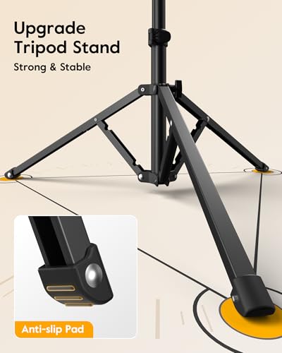 Image of Upgrade Tripod Ring Light Stand with 2 Telescopic Arms -67 inch Ring Light Tripod for iPhone&Android, Overhead Phone Mount with Remote, Phone Stand for for TikTok, YouTube，Zoom & Video Recording