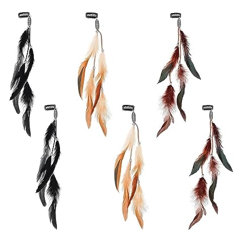 Oenothera 6-Piece Feather Hair Clip Set Cover