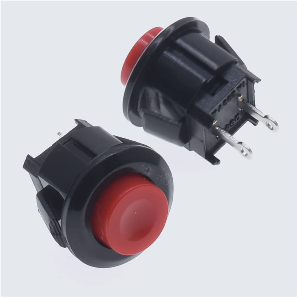 Commutateur 20pcs Mini PS-11 16mm Diamètre Petit Push Loc Rouge Plastique Tête Console Bouton Commutateur DS-500 Fileté/Cartouche Rouge Auto-Réinitialisation A - ( Color : DS-500 Cassette , Size : Sel