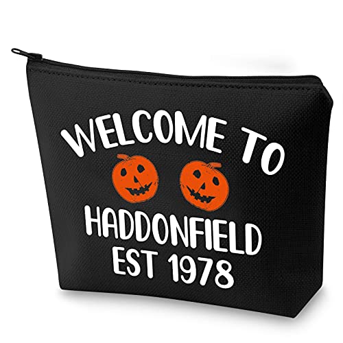 ZJXHPO Welcome To Haddonfield Est 1978 Make-up-Tasche, gruseliger Horror-Film, Geschenk für Halloween 1978, Kürbis mit Reißverschluss, EST 1978, 23.5*17 cm Cover