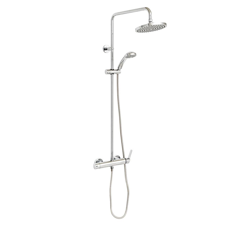 Clever Panam Evo Xtreme 61022 | Columna de Ducha Monomando con Rociador Ø200 mm y Teleducha | Sistema Cold Open y EcoNature | Cromado