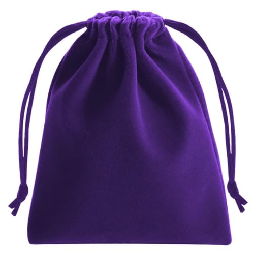 GELIMY 10PCS Soft Coloful Velvet Pouches Bag Jewellery Packing Drawstring Wedding Party Gift 5 Sizes (15X20CM, PURPLE)