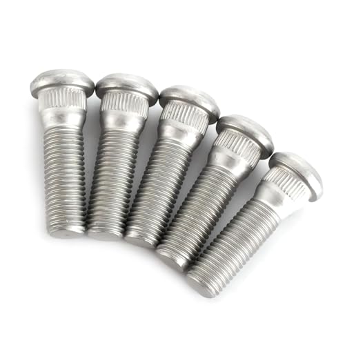 Teybouk 5 PCS Wheel Studs Kit, M12 x 1.5 Lug Bolts, Compatible with Lexus, Scion, Pontiac 90942-02049, Car Accessories Wheel Stud (Silver)