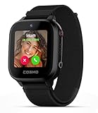 JrTrack 3 Smart Watch for Kids by Cosmo | Phone Watch & GPS Tracker for Children Ages 6-12 | Calling, Texting, GPS Tracking, Camera, School Mode | SOS & Safety Alerts | SIM Card Included | (Black)