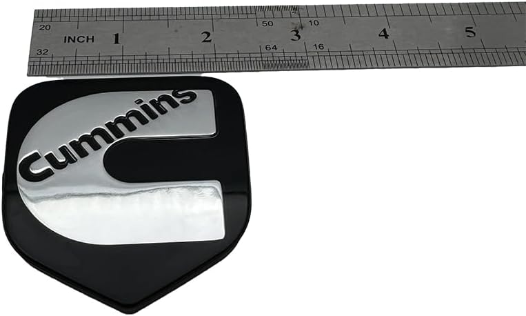 1Pc Compatible with 2nd Gen 94-02 Front Grille Head Cummin Emblem 3D Badge NamePlate (Black Chrome)