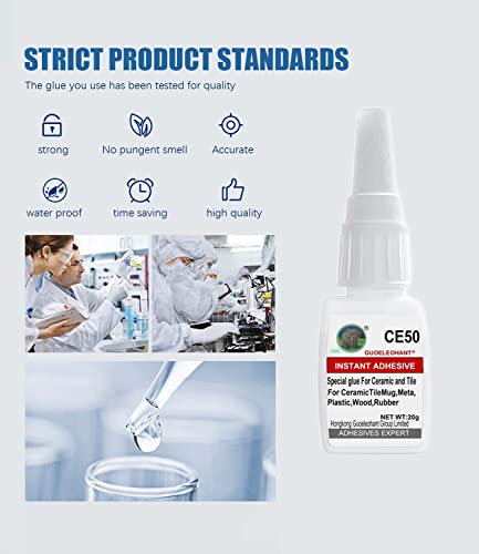 Ceramic Glue,Glue For Tile,Ceramic And Tile Repair Glue,Ceramic Tile Adhesive,Instant Super Glue For Ceramic,Tile,Mug,Metal,Plastic,Wood,Rubber,Glass,Silicone,Leather,Diy Craft(20G/Clear) #TOP6