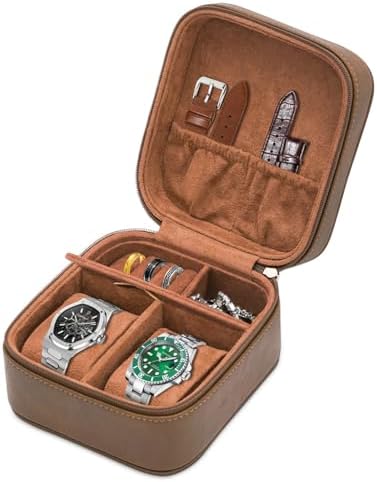 Watch Travel Case for Men, Portable Watch Box Storage Organizer f...