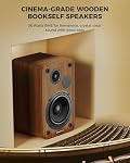 Active Bookshelf Speakers 36W RMS - BT 5.4 Wireless Speaker with 5 Inch Woofer, Silk Dome Tweeter PC Speakers - USB Digital Audio Studio Monitors Bass & Treble Adjust AUX Input for Record Player TV