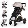 6-in-1 Convertible Baby Stroller with Bassinet Mode – Toddler Stroller w/Footmuff, Rain Cover, Cup Holder & Large Storage, Newborn w/All-Scene Large Wheels, Reversible Seat(Grey)