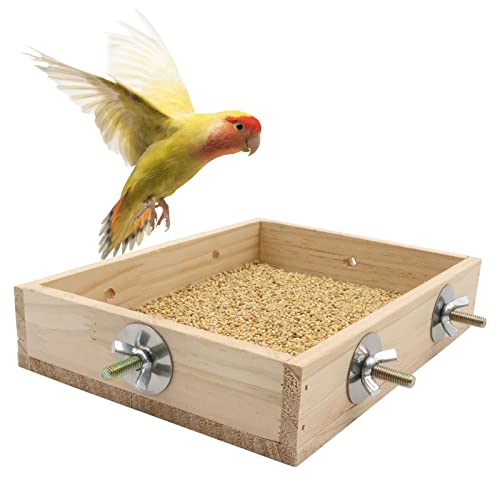 Bird Feeding Cups, Natural Wooden Parrot Perch Stand, Birds Food Dish, Parakeets Feeder Bowl, Cage Accessories for Small Animals Rat Hamster Guinea Pig Chinchillas Budgies Cockatiels Love Birds - image 8