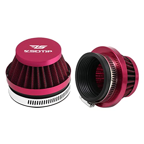 Image of 2PCS Motorcycle 60MM Air Intake Filter Universal Carburetor Air Filter Cleaner for Dirt Pit ATV SSR TTR Bike Breather Filter Fit for Many Different Carburetors (Red 60MM)