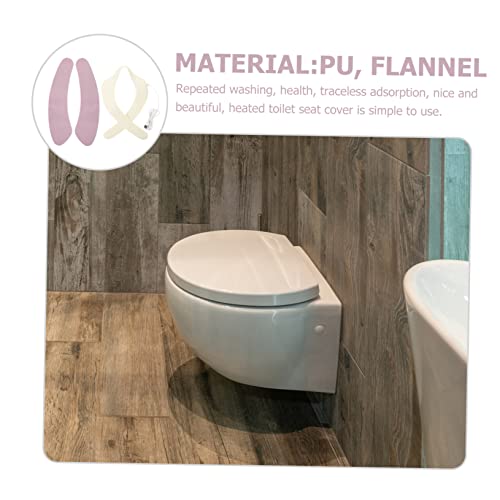 DOITOOL 5 Stücke Matte Kissen Beheizbare Badezimmerabdeckung Sitzdeckel Elektrisch Weiß Längliche Heizung Sitze Gepolstert Einfache Tank Toiletteninstallation Wärmerauflage Hause – Bild 6