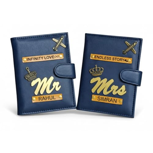 Image of Synthetic Leather Unisex Lightweight Magnetic Closure Passport Covers (Blue)