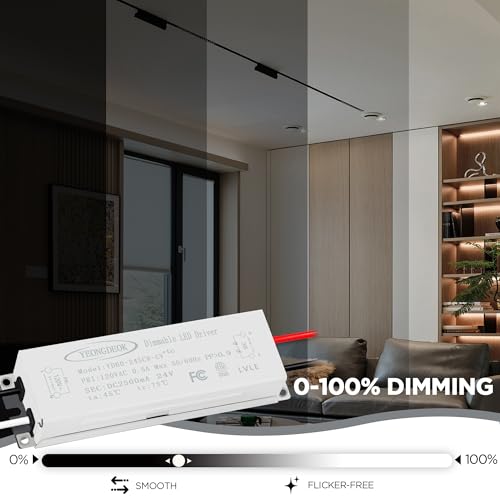 Image of 60W Triac Dimmable LED Driver, 24V 2.5A Power Supply, Electric Transformer, 120V AC to 24V DC LED Strip Light Dimming Converter for Computer Projects, Cabinet Lights