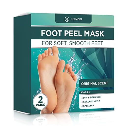 DERMORA Foot Peel Mask - 2 Pack of Regular Size Skin Exfoliating Foot Masks for Dry, Cracked Feet, Callus, Dead Skin Remover - Feet Peeling Mask for baby soft feet, Original Scent