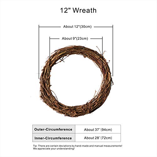Ougual Diy Crafts Natural Grapevine Wreaths (12 Inch, 2 Pack) #TOP4