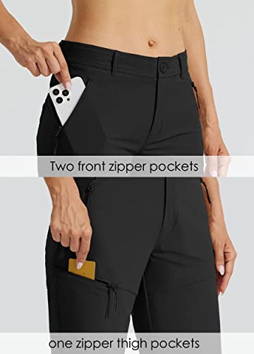 Willit Women's 10" Hiking Golf Long Shorts Quick Dry Athletic Outdoor Summer Shorts With Pockets Black Size 12 #TOP2