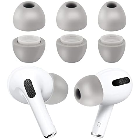 Replacement Earplugs for Airpods Pro with Hole for Noise Reduction, 3 Pairs Soft Memory Foma Ear Tips for AirPods Pro Suitable for the Charging (S/M/L, Grey) Cover