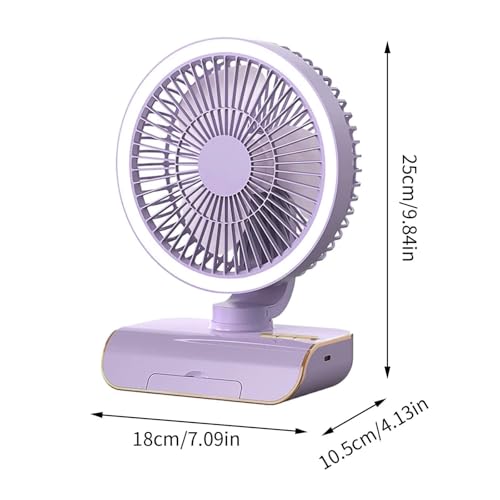 Image of 4000mAh High Speed ๐๐๐๐ก๐๐ซ๐ ๐๐๐๐ฅ๐ Table Fan for Home, ๐๐ฌ๐๐ข๐ฅ๐ฅ๐๐ญ๐ข๐ง๐ ๐๐๐ง with ๐๐๐ ๐๐ข๐ ๐ก๐ญ | ๐๐๐ ๐๐๐ซ๐ฌ๐จ๐ง๐๐ฅ Fan, ๐ ๐๐ฉ๐๐๐ (F1 - Purple)