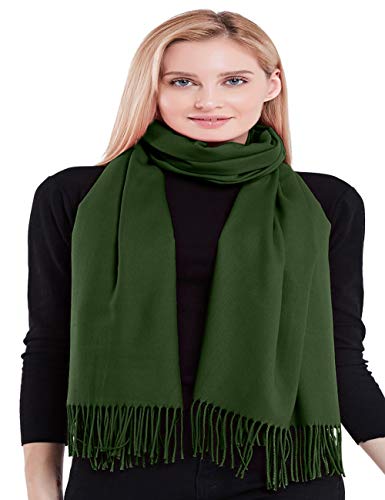 CJ Apparel Olive Green 100% Cashmere Shawl Pashmina Scarf Wrap Stole Head Wrap Hand Made in Nepal New4