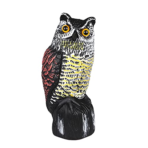 Statue Da Giardino Gufo 360 Teste Rotanti Spaventare Uccelli Falco Giardino Esterno Aquila Spaventapasseri Controllo Dei Parassiti Uccello Repeller