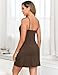EISHOPEER Women's Slip for Under Dress Adjustable Spaghetti Strap Cami Mini Dress Coffee L