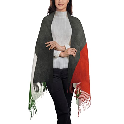 Palestinian flag Winter Scarf for Women Shawl Cashmere Feel Fringe Scarf Shawls Wraps Light Scarf2