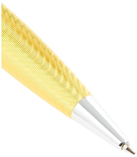 Bolígrafo amarillo Conklin Herringbone Signature de lujo y alta gama con clip cromado 3