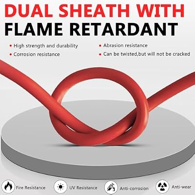 Vansdon 2x10 Feet Solar Panel Extension Cable, 10AWG Solar Cable, Solar Panel Cable with Female and Male Waterproof Connectors for RV, Photovoltaic Systems (10FT Red + 10FT Black)
